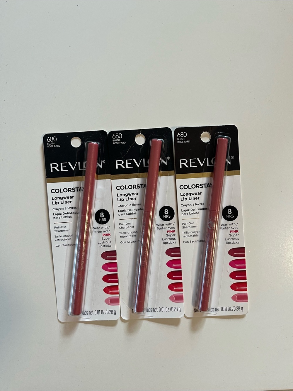 3 New Revlon Colorstay Longwear Lip liner #680 Blush